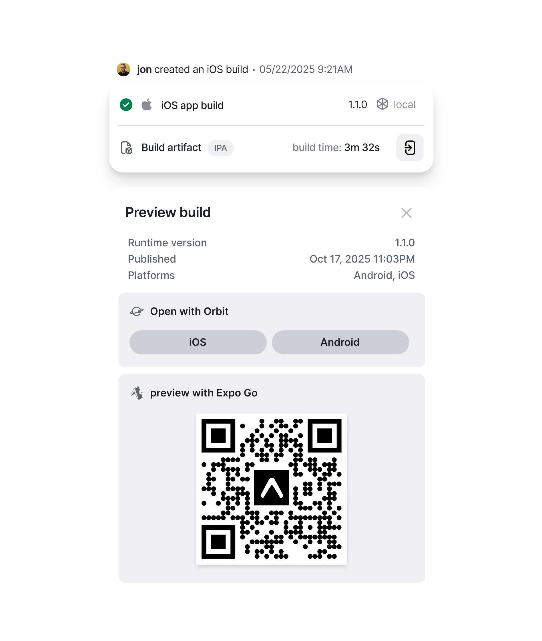 Build dashboard preview